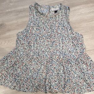 Universal Thread Floral Sleeveless Blouse - Light Blue